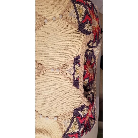 Women's Vintage Sweater Jennifer Redd Knitted by Hand Size Large Bohemian Floral - Picture 6 of 6